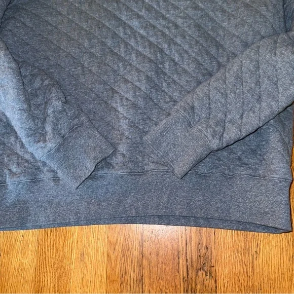 $188 Flaherty Men's Epic Quilted Fleece Pullover - Ocean Light blue Heather L V-Neck